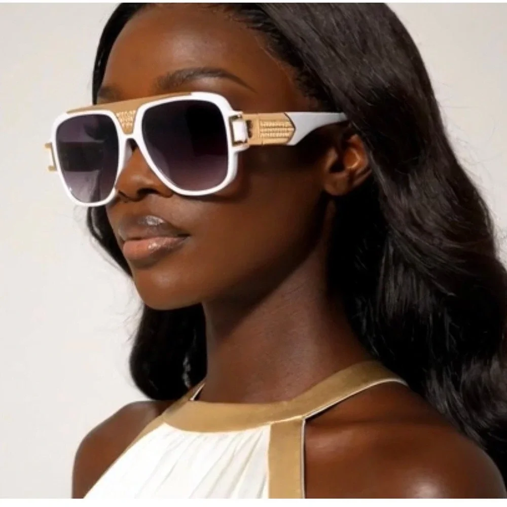 Women Retro Glamour Designer Style Summer Vacation Mob Wife Chunky Fashion Gafas